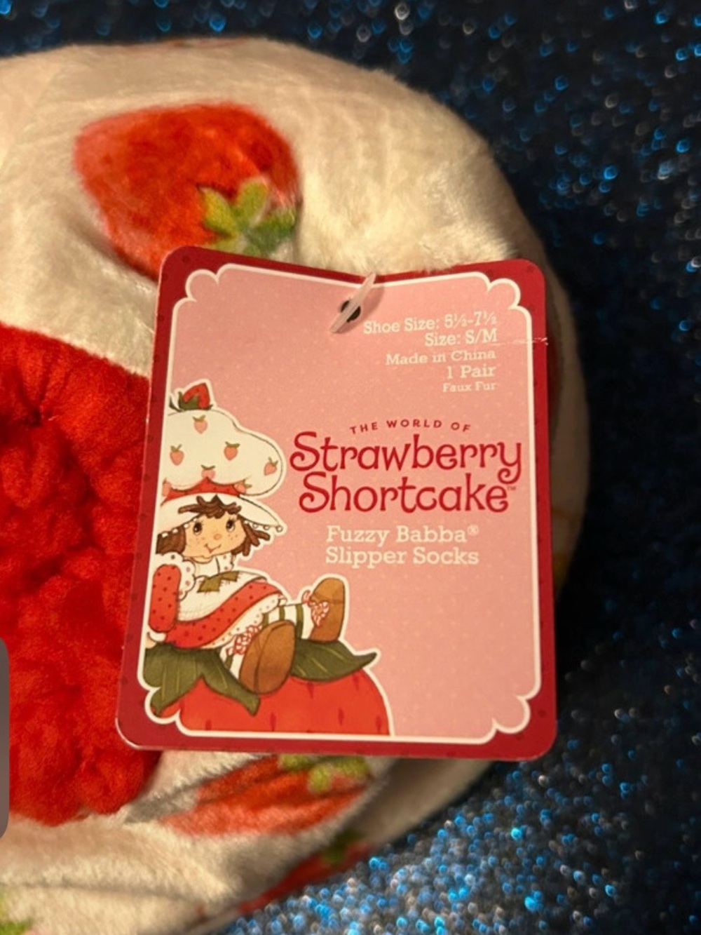 Strawberry shortcake slipper socks size s/m new